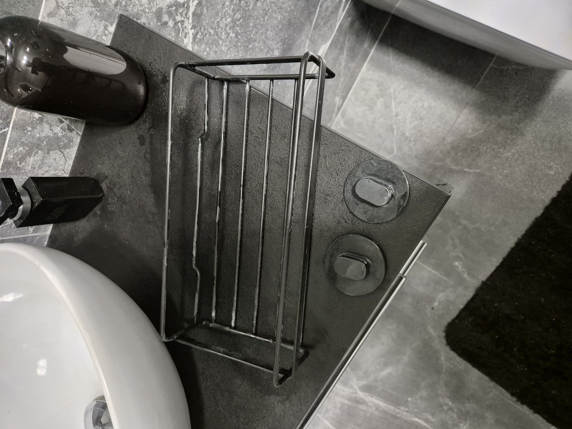 Półka łazienka czarny mat loft industrial