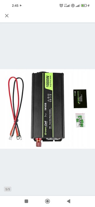 Инвертор GreenCell 12 v 230v, 1000/2000w Чистий сінус