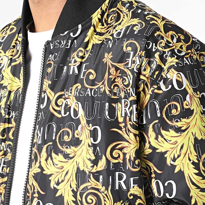 VERSACE JEANS COUTURE włoska kurtka bomber jacket BLACK/FANTASY