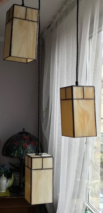 Lampa do salonu, witrażowa, Art Deco - 100% polska i ręczna praca!