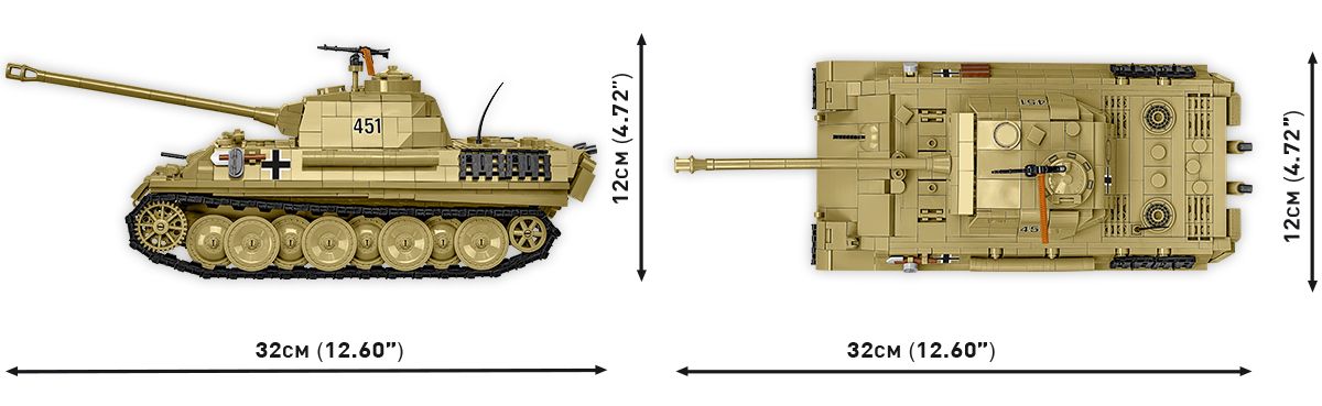 Klocki Cobi 2655 Czołg Panzer V Panther Ausf.g „Pudel” Hc Ww2 1133 El.