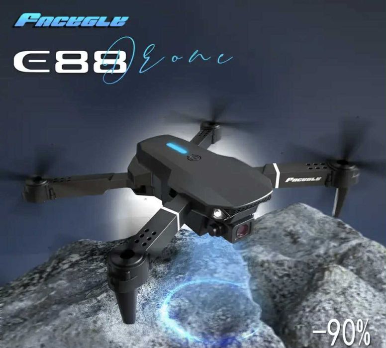 Dron dla początkujących E88 NOVA podwójna kamera 4K trajektoria lotu