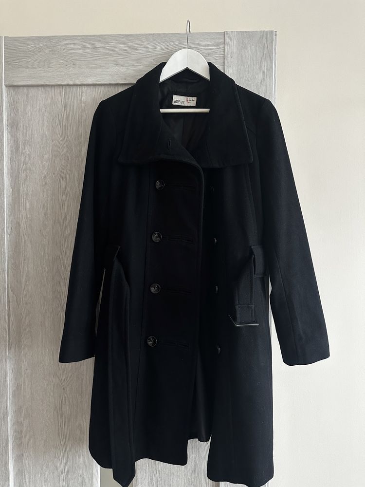 Czarny wełniany płaszcz Esprit 40
