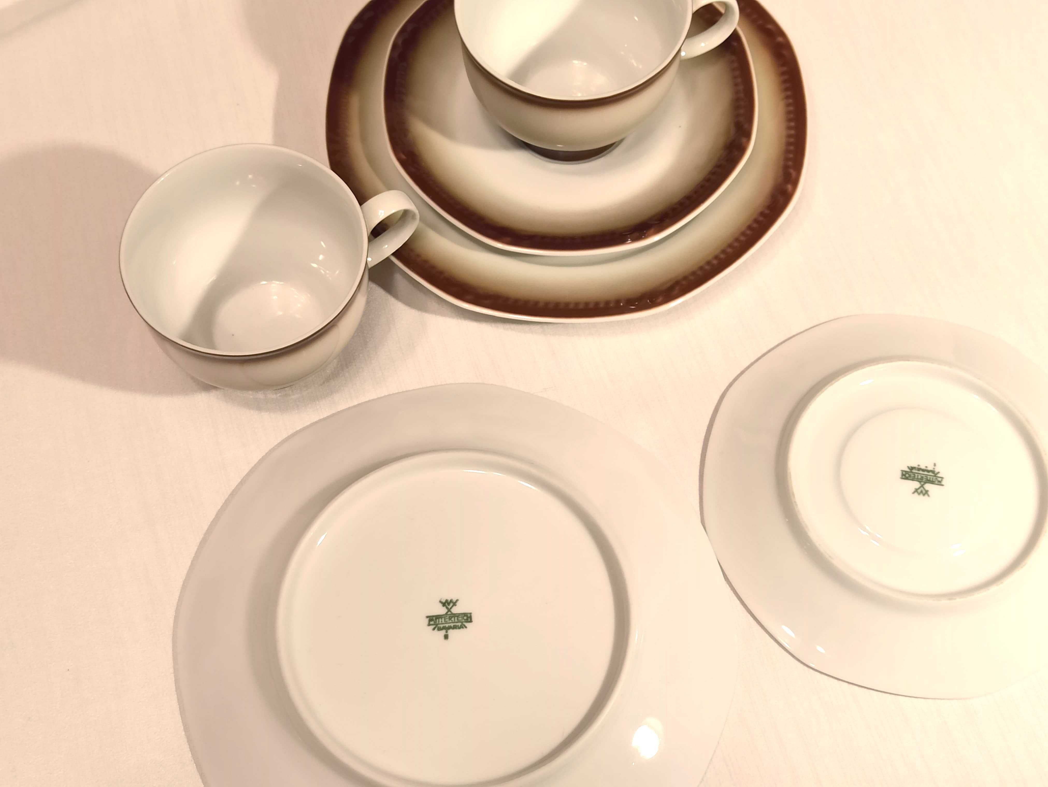 Porcelana MITTERTEICH BAVARIA, trio zestaw śniadaniowy
