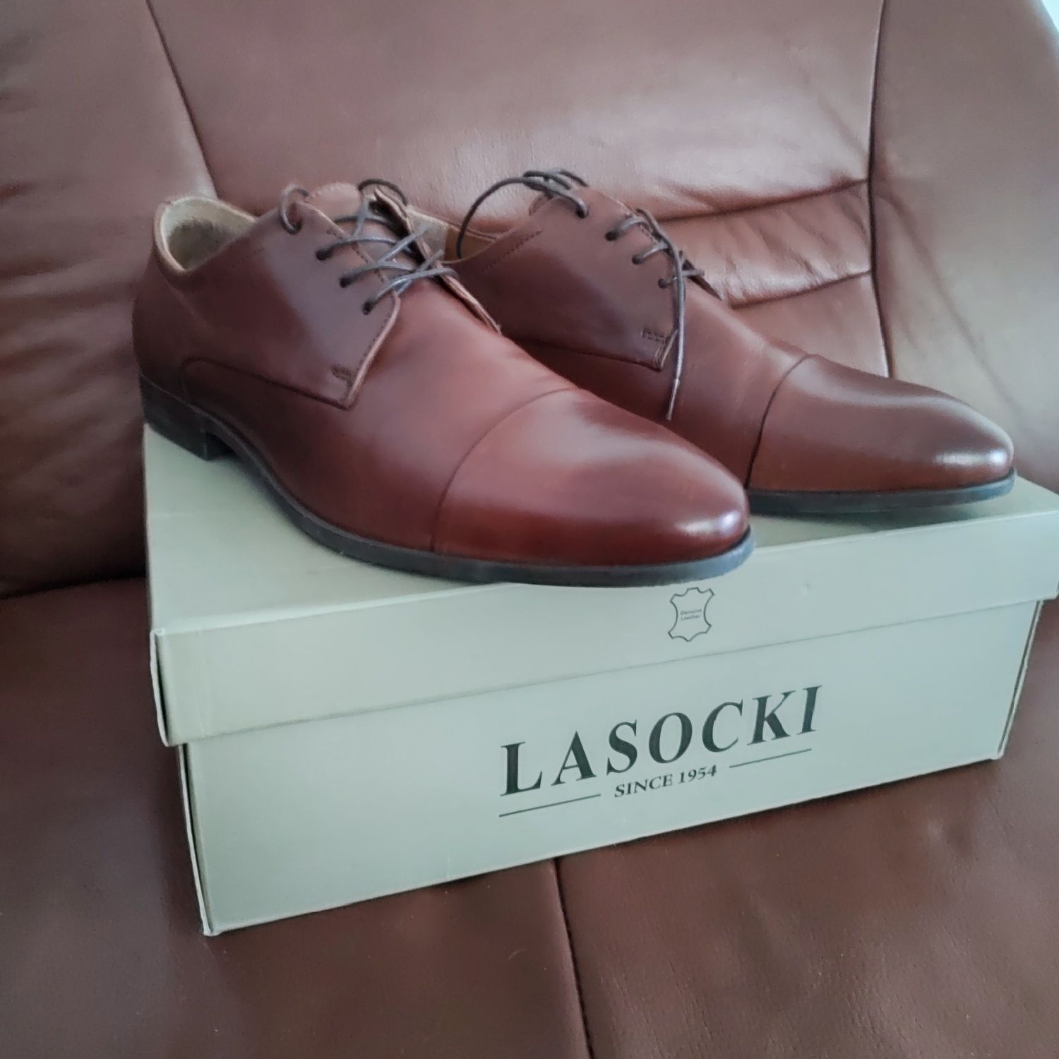 Półbuty buty pantofle męskie wizytowe Lasocki