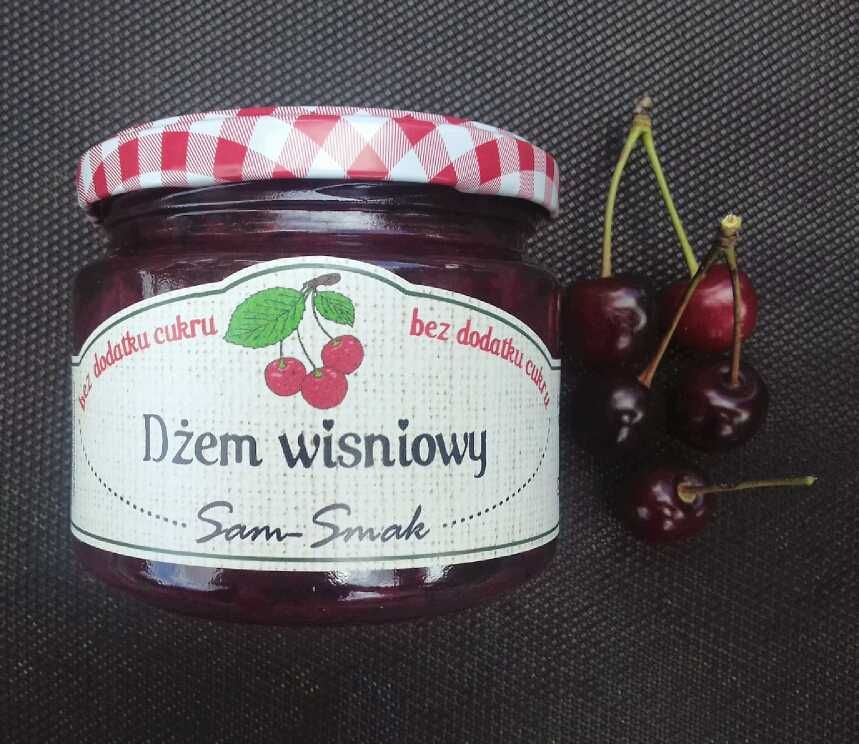 Dżem wiśniowy BEZ DODATKU CUKRU 300 g domowy