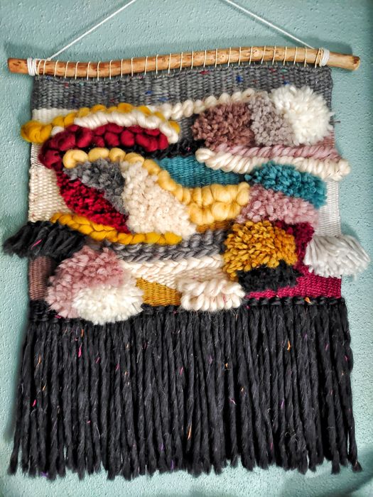 Modna  Duża Makatka- Kilim  w stylu Boho z 100% naturalnej wełny