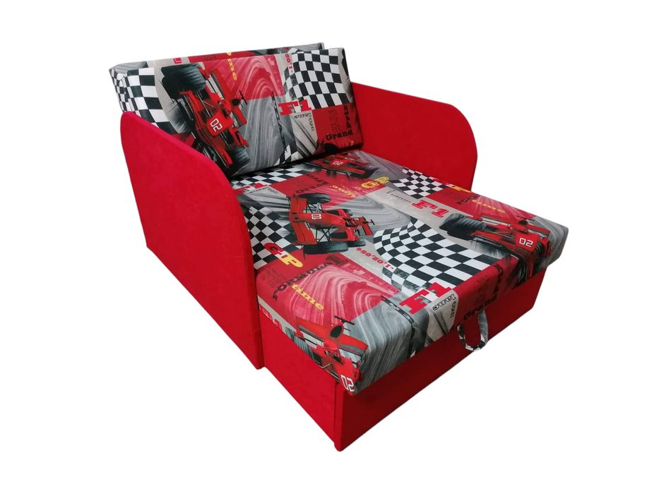 Sofa fotel amerykanka Kubuś dla dzieci z pojemnikiem na pościel