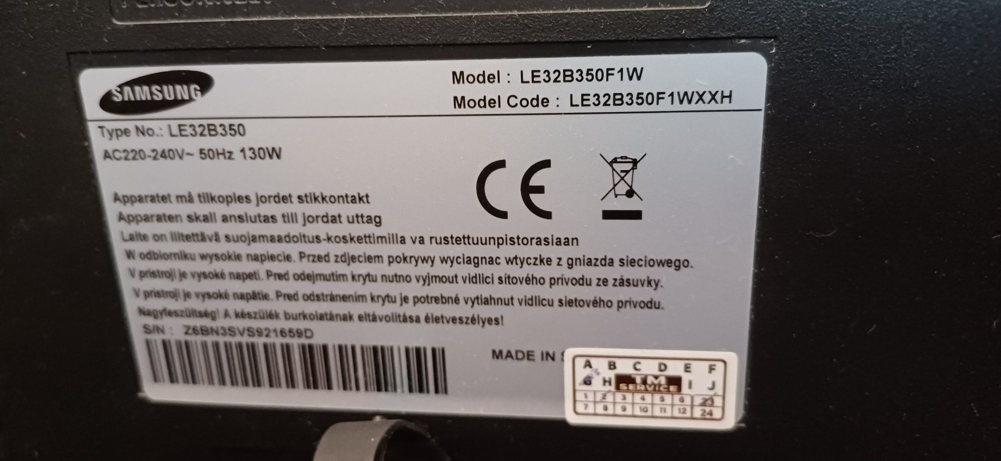 Телевізор samsung LE32B350F1W 32 дюйма