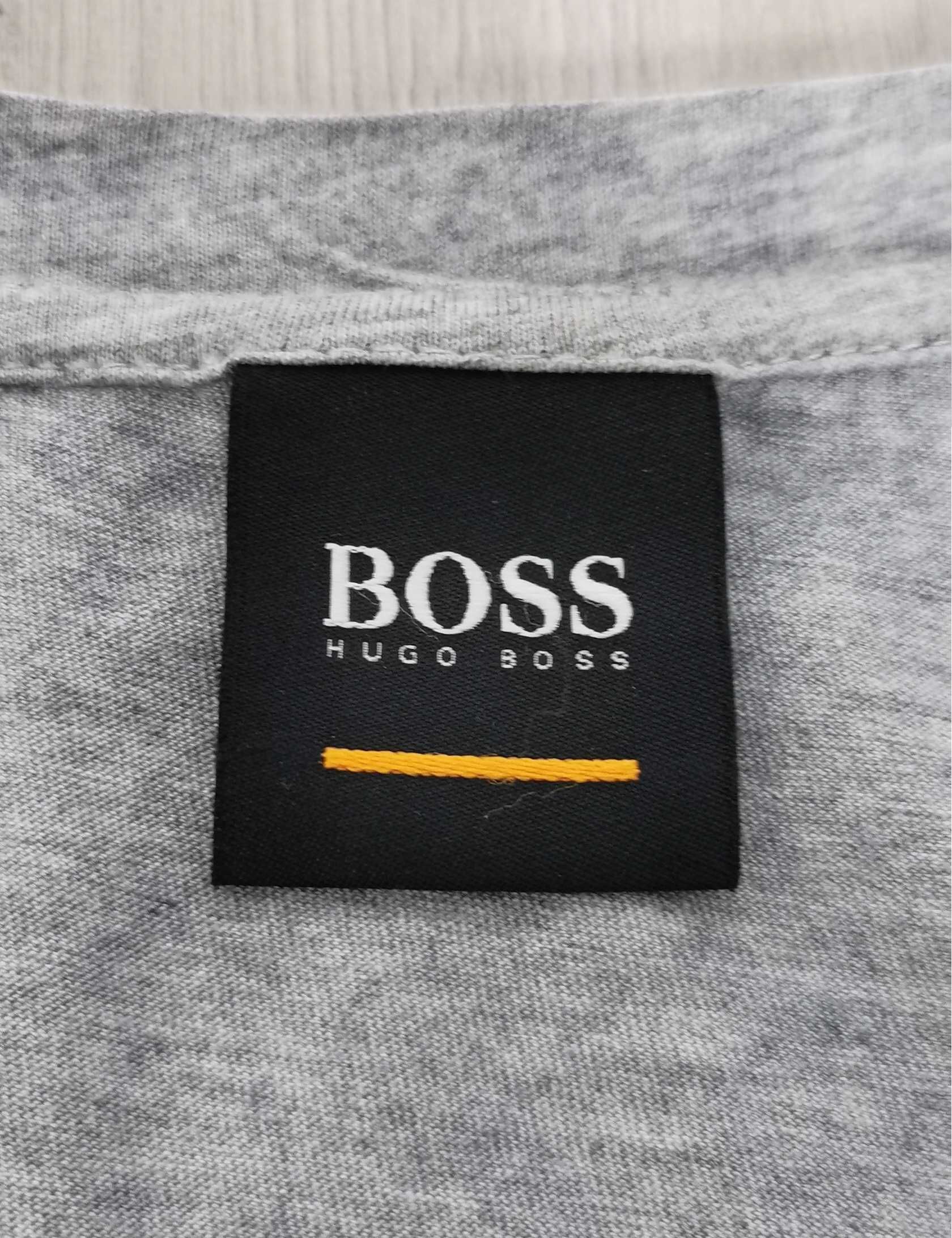 T-shirt Hugo Boss duży nadruk boat big print rozmiar M/L szary grey