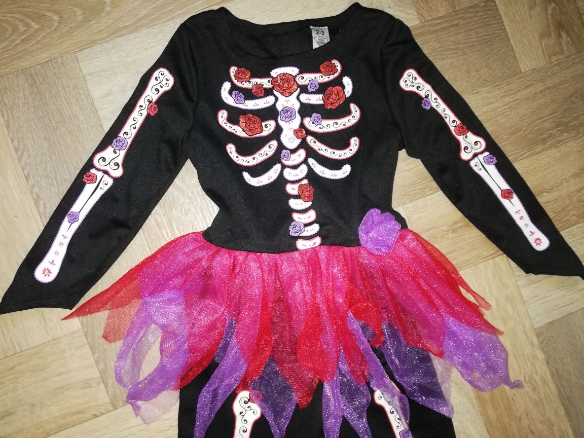 Карнавальный костюм девочка-скелет 2-3 года
