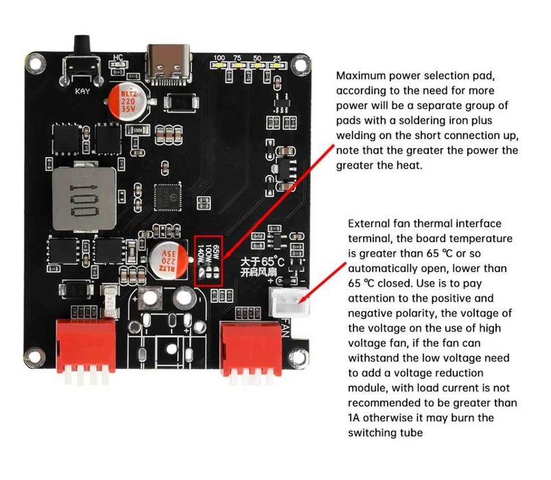 IP2366 PD3.1 140 Вт двонаправлена Модуль power bank  2S-6S  Li-ion Li4