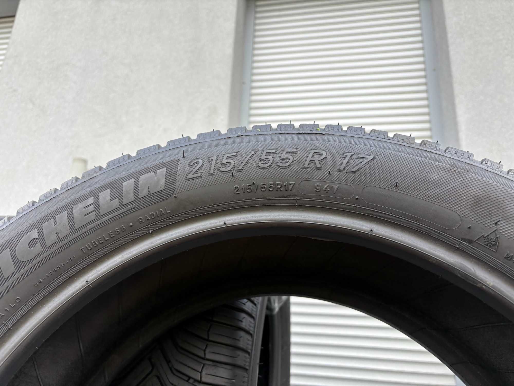 4szt całoroczne 215/55R17 Michelin 6,6mm 2022r Po jednym sezonie 4S163