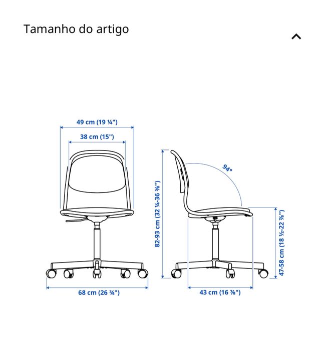 Cadeira giratória de escritório
