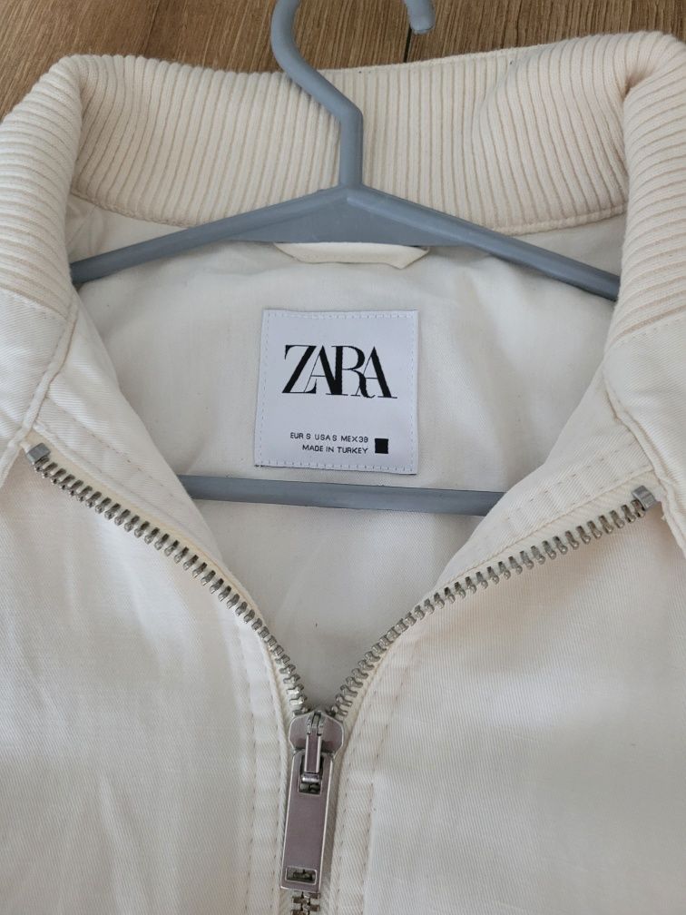 Zara kurka bomberka kremowa rozm s len I bawełna
