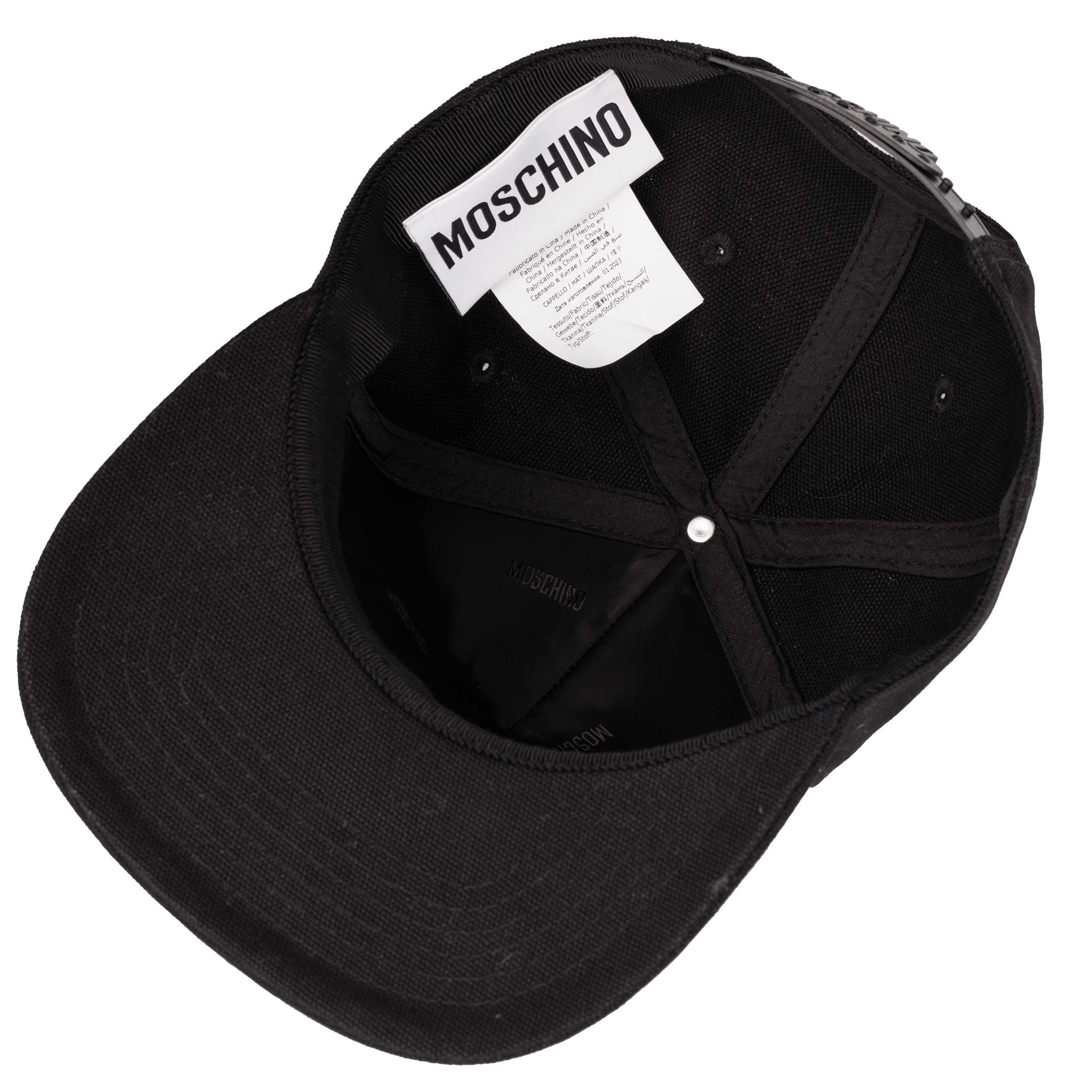 MOSCHINO MILANO luksusowa włoska czapka NERO/WHITE