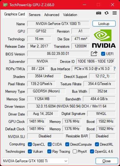 Karta Graficzna EVGA GeForce GTX 1080 Ti Founders Edition 11GB