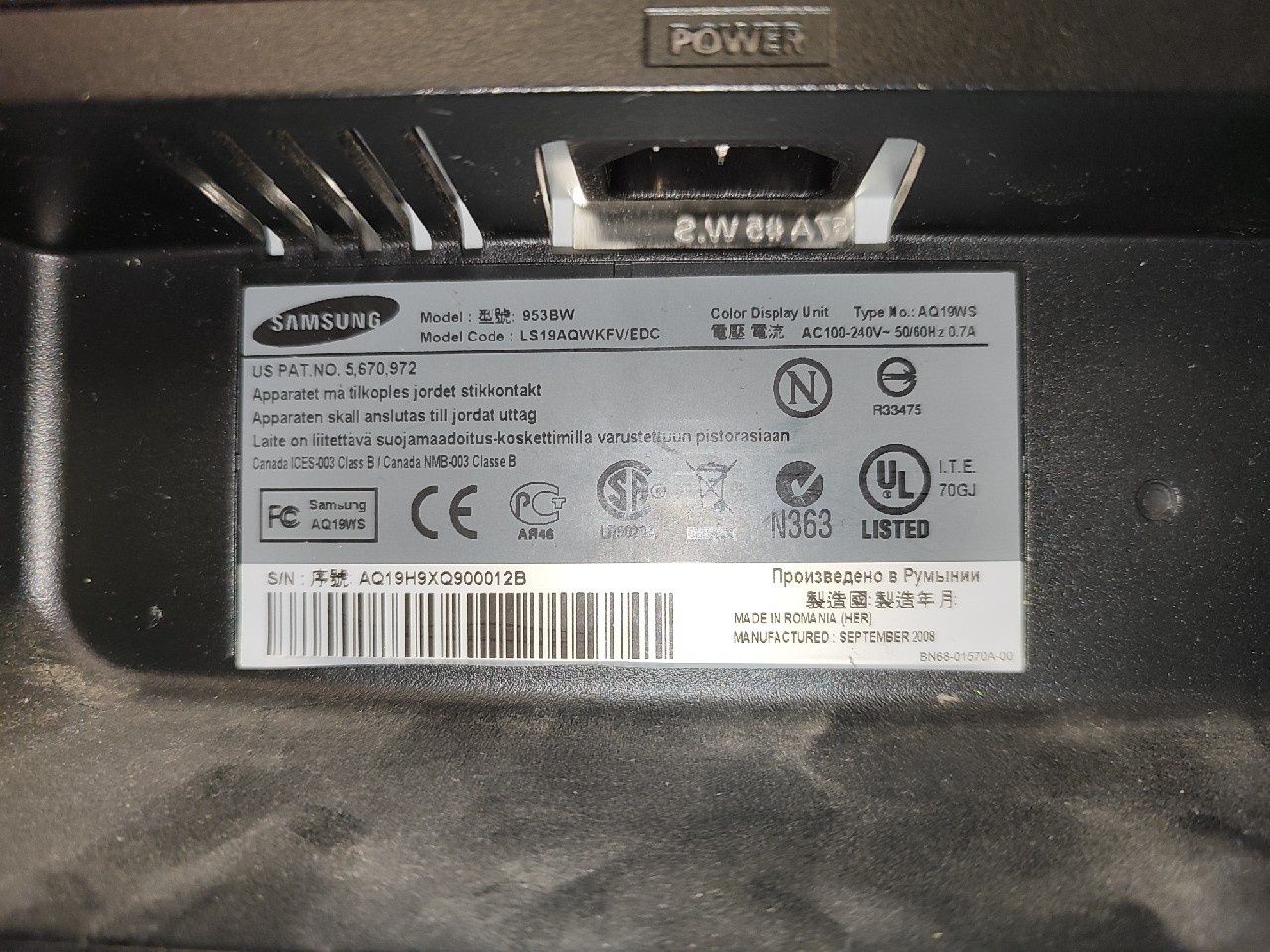 Monitor Samsung 953BW