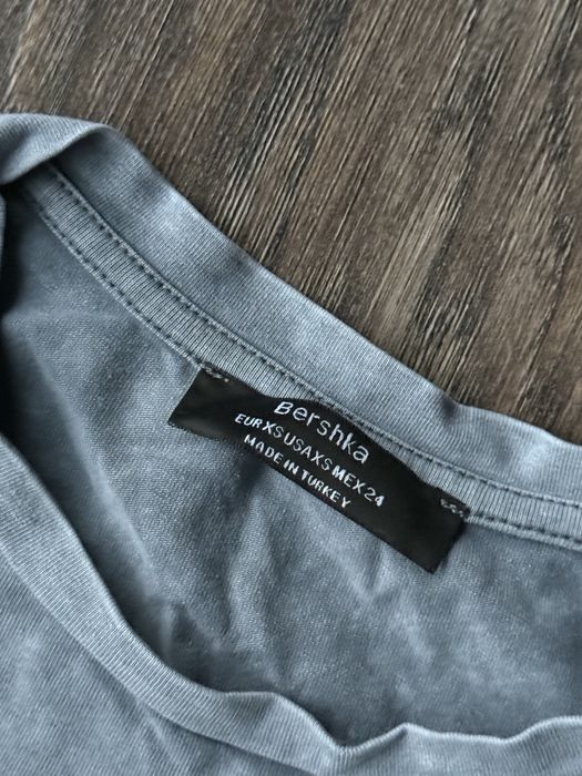 Bershka dress długa bluzka tshirt szara czarna tie dye Xs długa