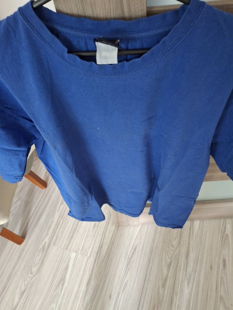 T-shirt gładki męski niebieski