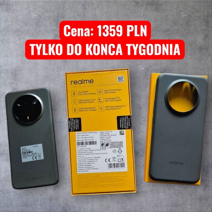 Realme 14 Pro+ 12/512GB.NOWY.GWAR 24-mies.Ostatnie 3 dni w tej CENIE!