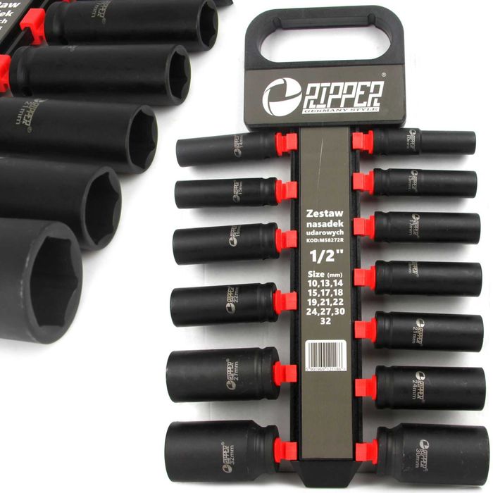 NASADKI UDAROWE 13el 10-32 mm 1/2" zestaw nasadek