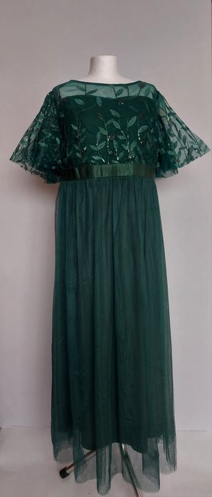 Nowa Sukienka zielona butelkowa zieleń tiul