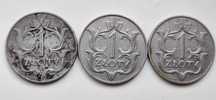 3 historyczne monety 1 złoty 1929 – II RP – oryginalne, 2szt