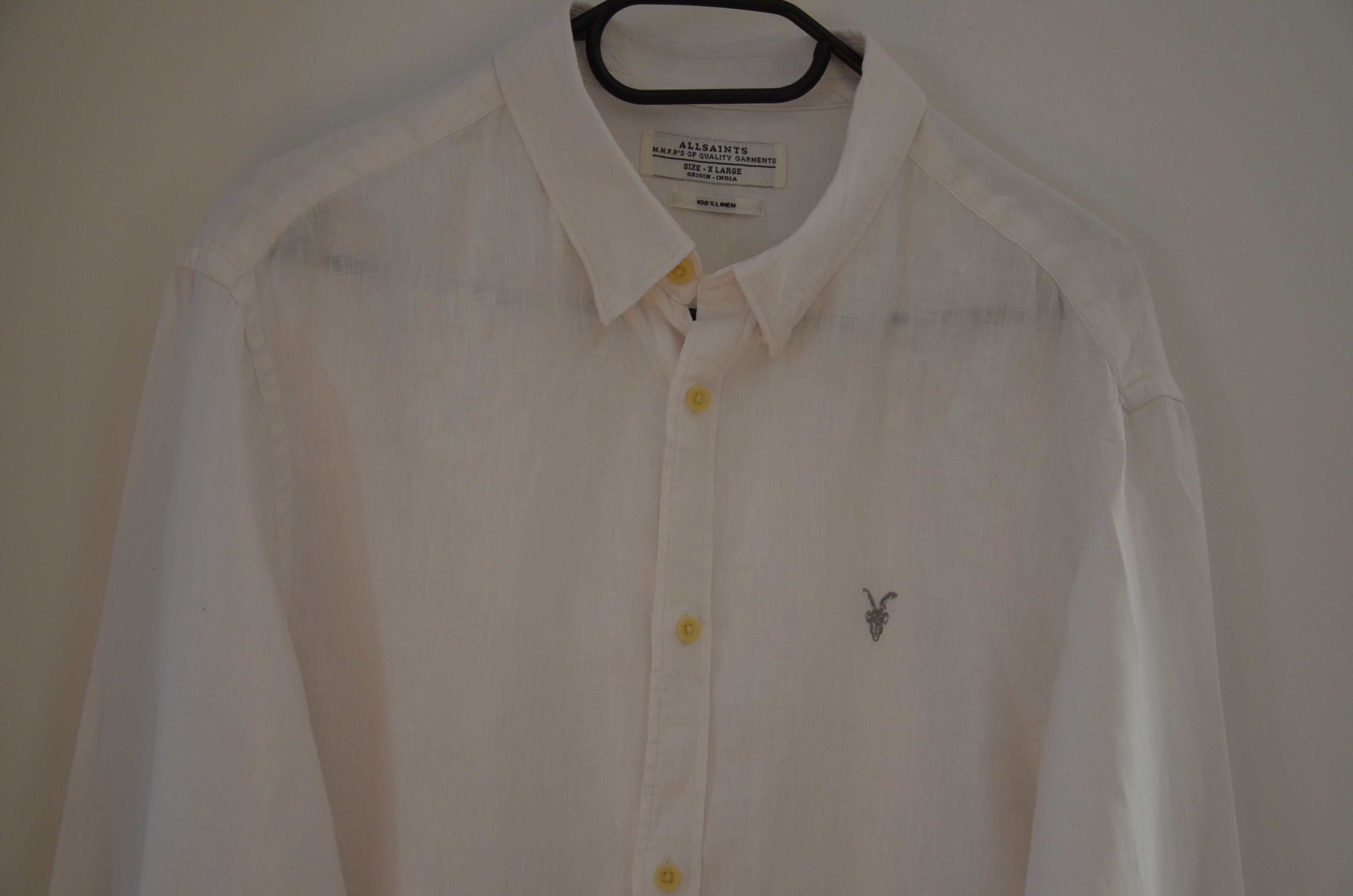 biała koszula 100% len Allsaints x-large /XL