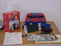 Switch Oled na gwarancji + gry, pro controller, case