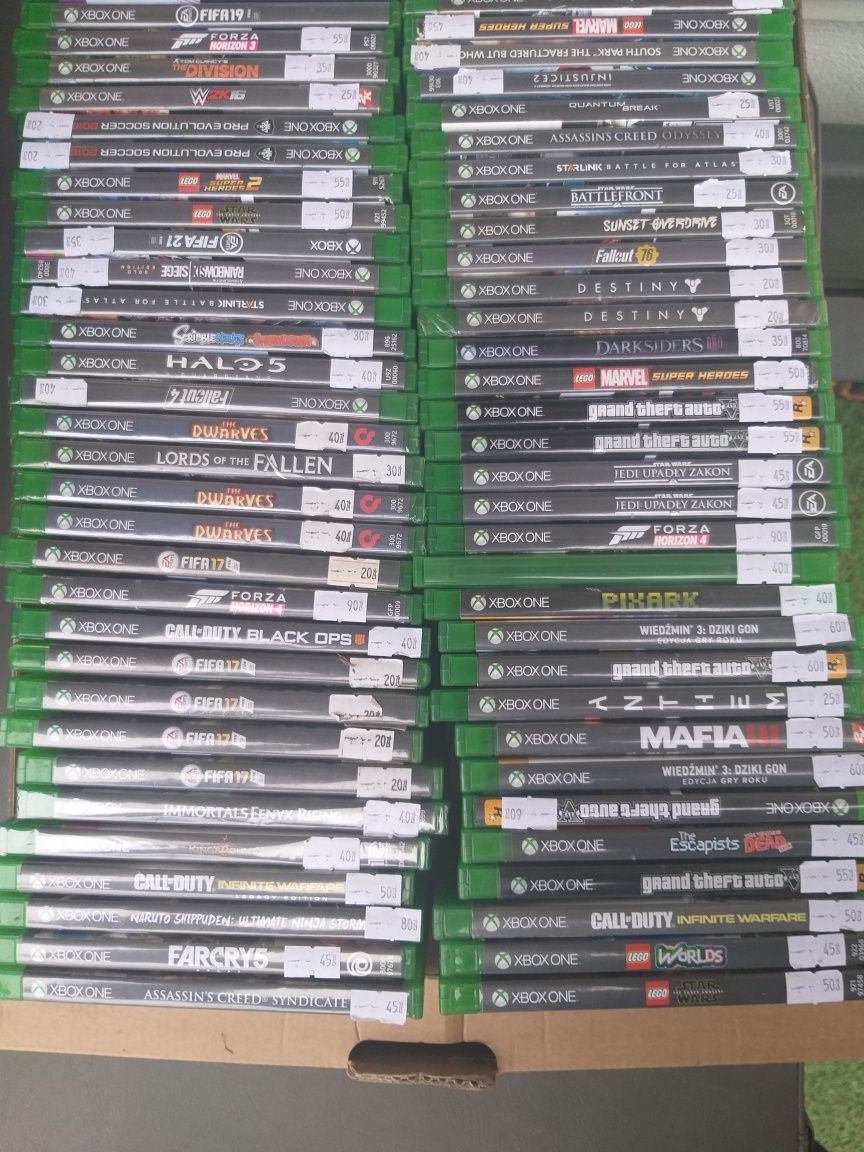 Gry Xbox One Zestaw gry XOne pudełkowe 82 gry AC COD GTA Fifa Lego