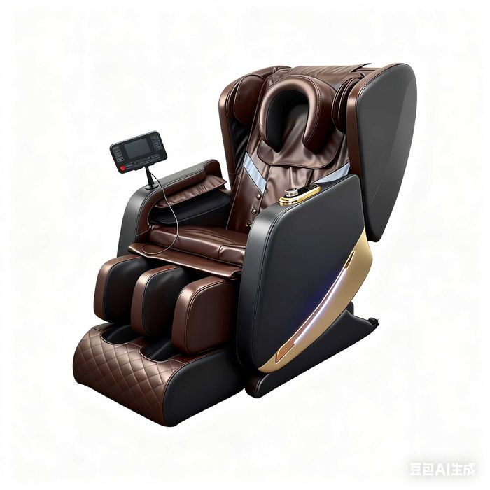 Fotel masujący Wypoczynkowy Do masażu rozkładany Brąz | Polski panel