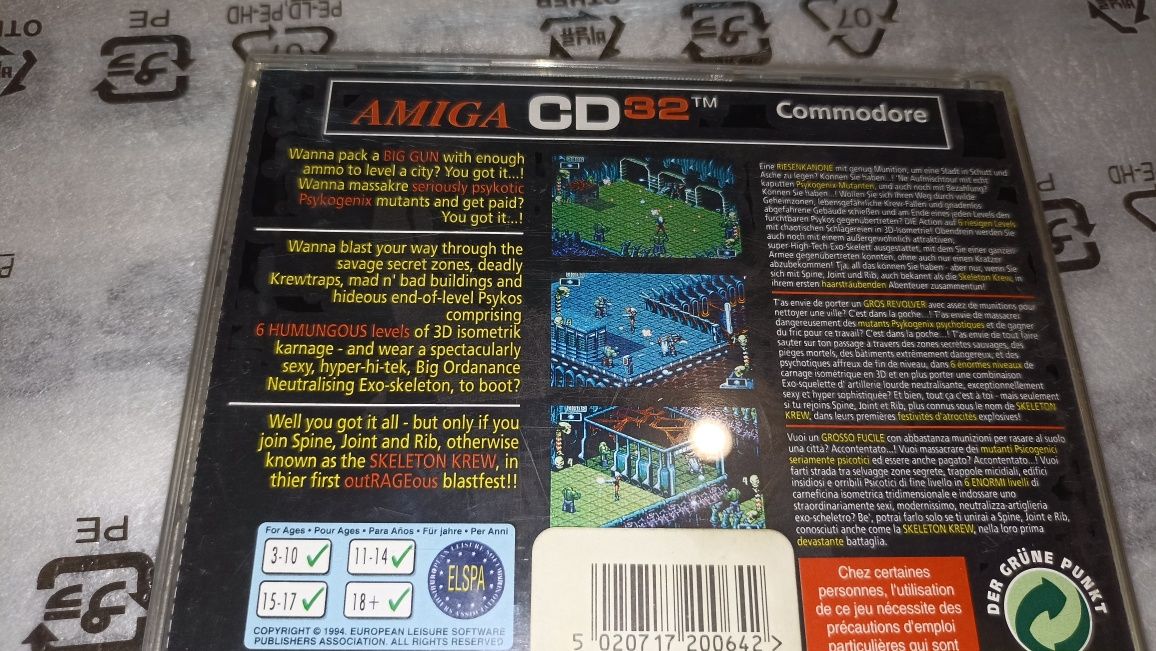 Skeleton Krew Amiga cd32 płyta lustro