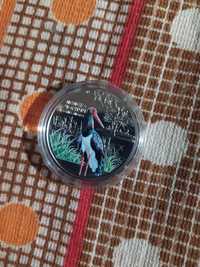 Монета 5 гривень.Лелека-чорний