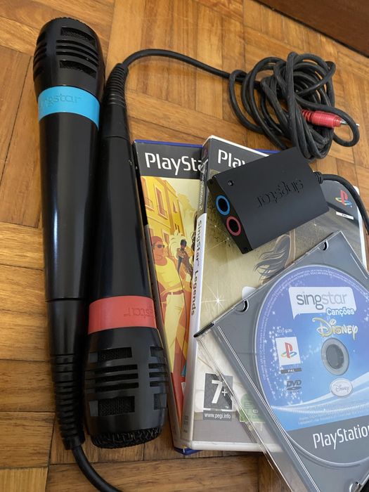 3 jogos singstar + microfones usadoa