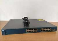 Комутатор Cisco WS3560-24PS-S PoE + кабель + оціонально кріплення*