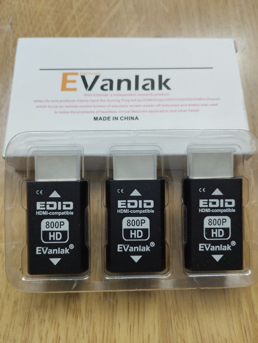 EVanlak 3 Gen Emulator HDMI Edid zestaw 3x Adapter HDMI