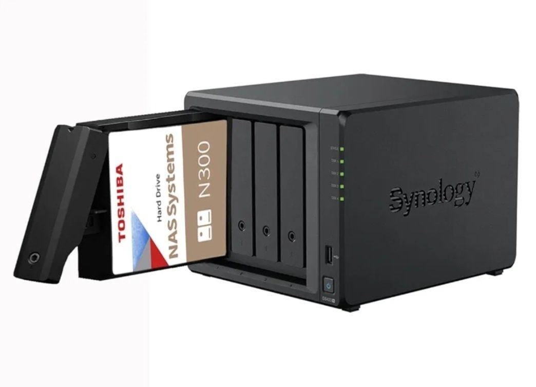 Nowy NAS Synology DS423+ 2GB 40TB (4X10TB) Toshiba N300 Serwer Plików