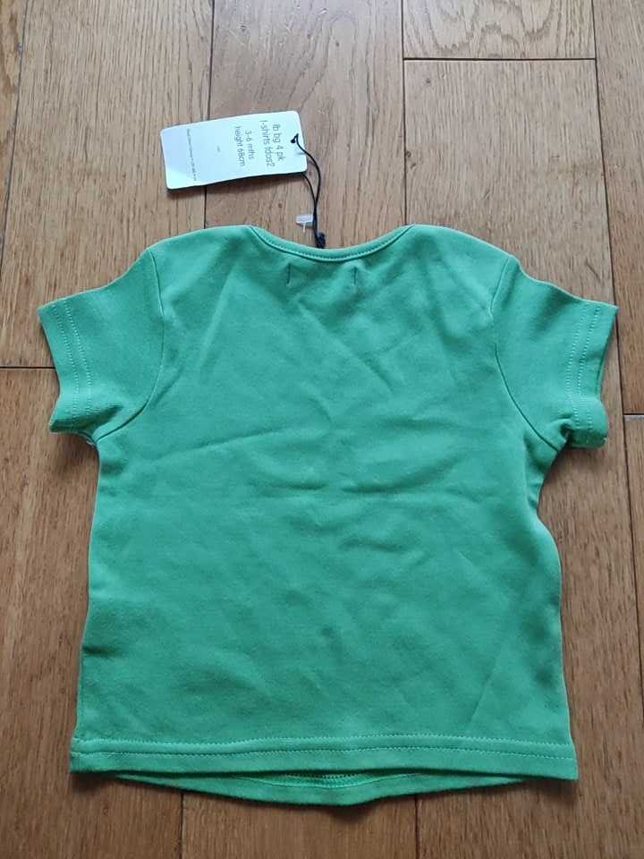 Nowy bawełniany zielony niemowlęcy t-shirt rozm. 68