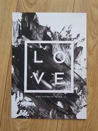 Plakat "Love" czarno-biały 21x29,5cm