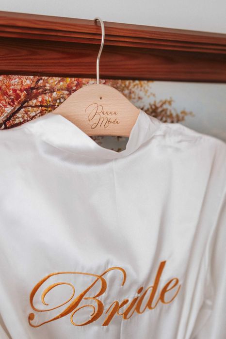 Wieszaki ślubne drewniane - Panna Młoda, Pan Młody