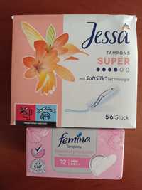 Тампони Jessa 56 шт., Femina 32 шт.