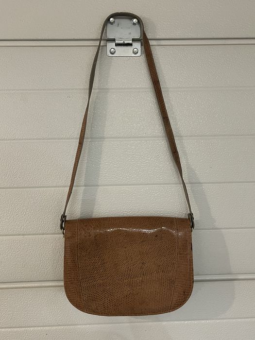 Torebka damska vintage skóra węża brązowa