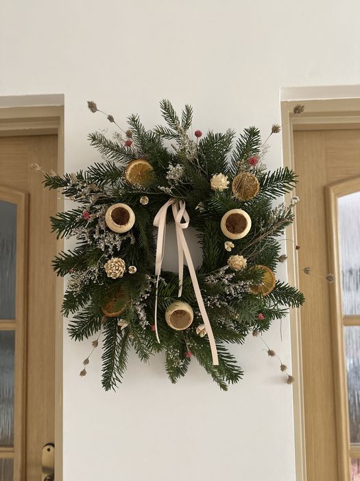 Wianek swiateczno zimowy natural jodla