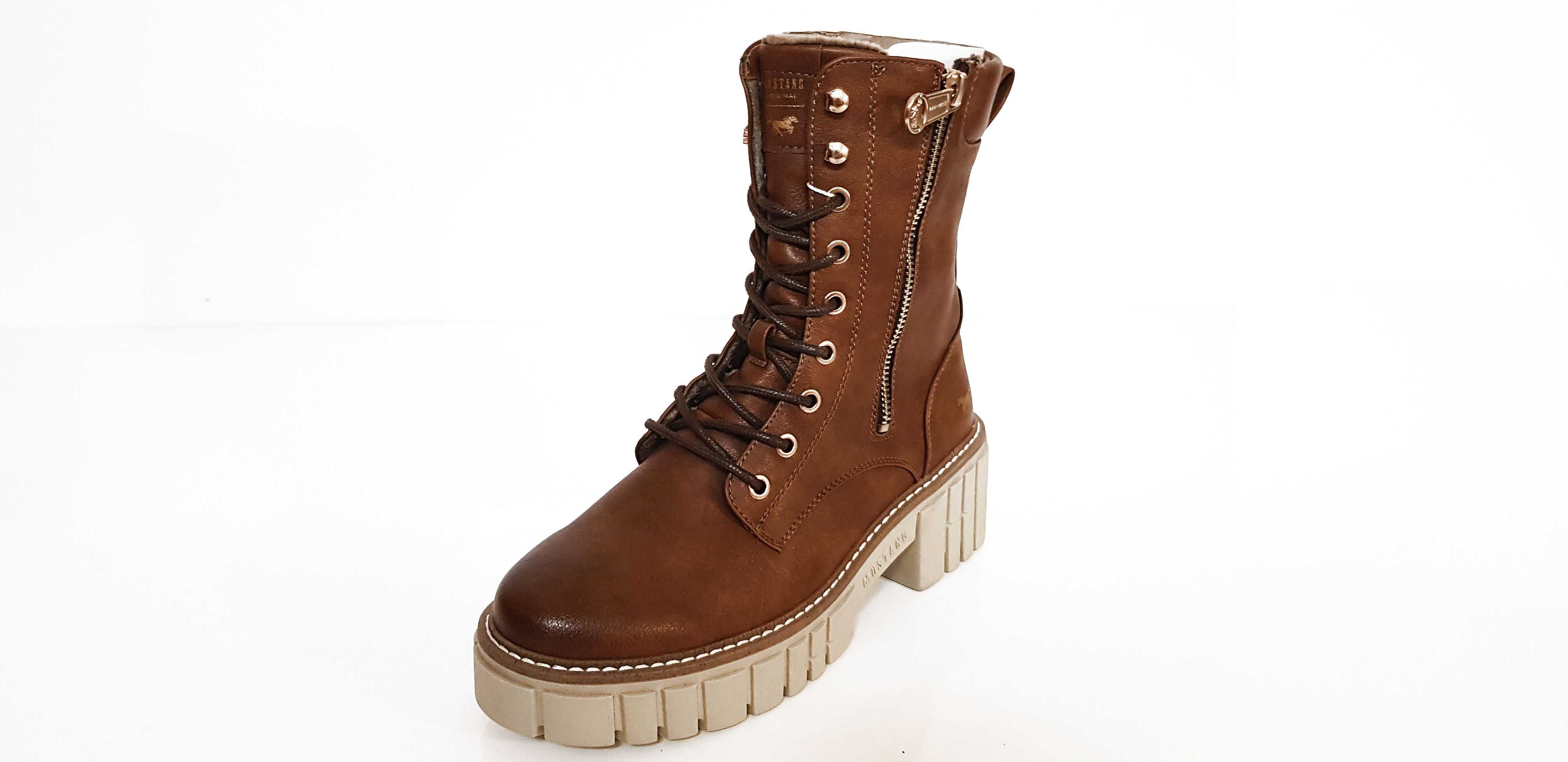Botki damskie MUSTANG brąz r. 39 SALE !!!