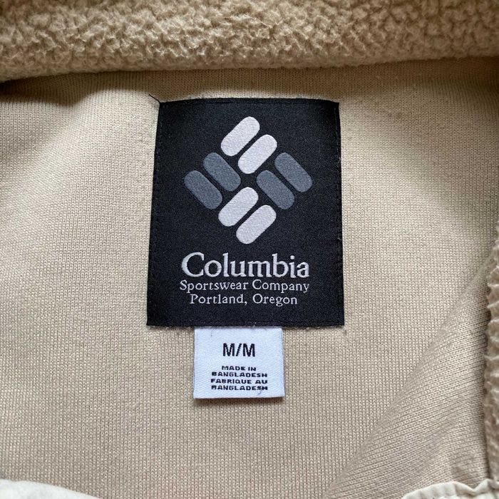 Оригінальна кофта columbia светр тедді бежевий з кишенею та гудзиками
