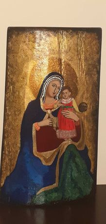 Ikona na desce Maryja z Dzieciątkiem Jezus IX wys 40 cm