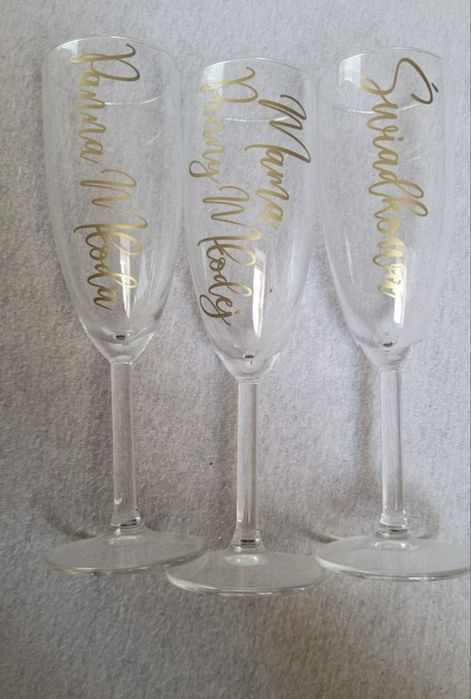 Kieliszki do prosecco Panna Młoda, Świadkowa, Mama Panny Młodej
