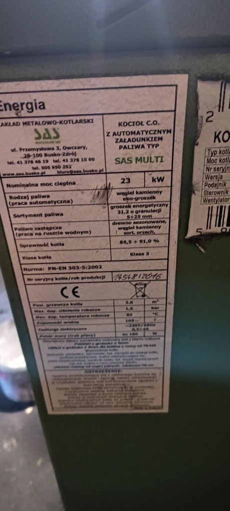 Części do pieca Sas
