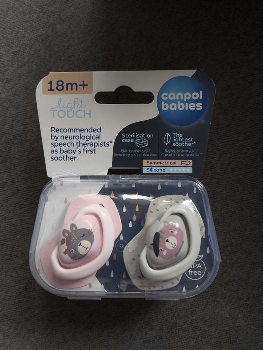 Smoczek CANPOL BABIES Bonjour Paris 18 m+ Różowo-szary (2 sztuki)